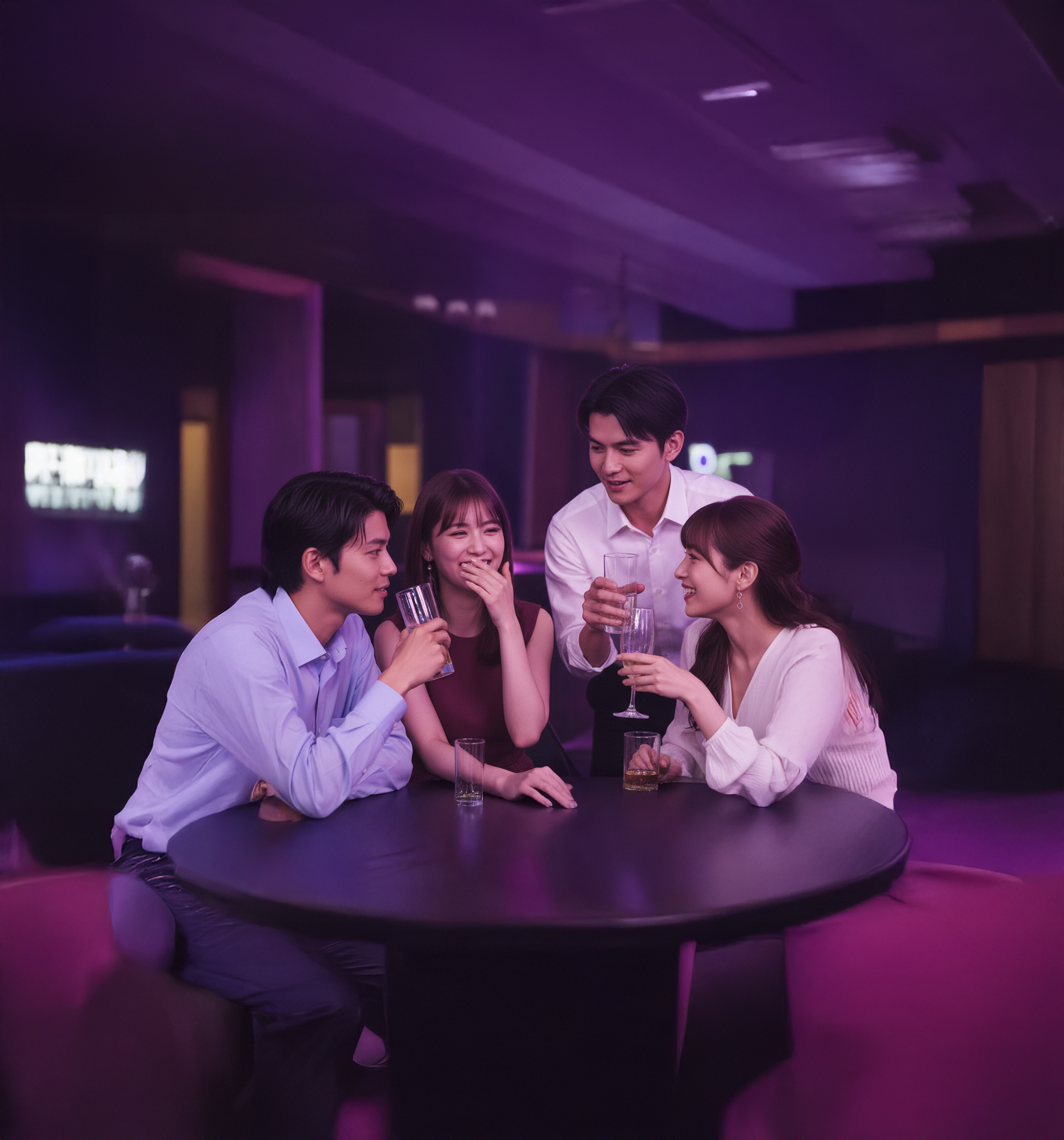 男女でギャラ飲みを楽しんでいる様子いる様子飲みを